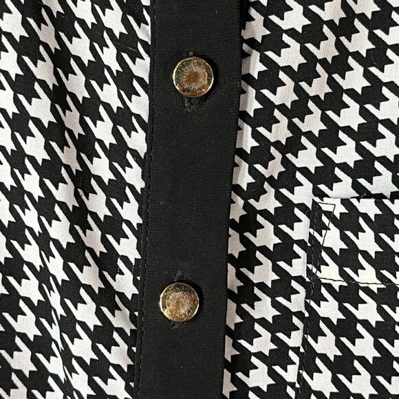 Vintage Signature Studio houndstooth semi sheer blouse size small - Picture 6 of 11